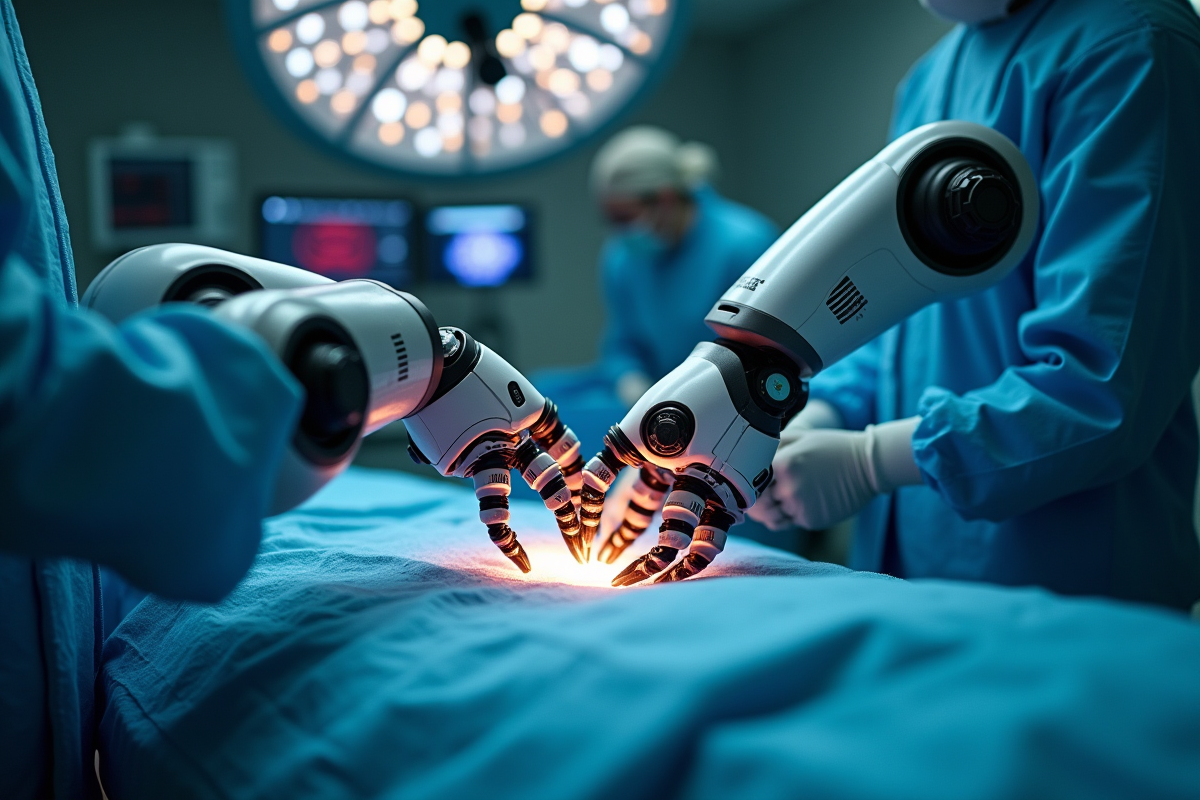 Bras robotique en action lors d