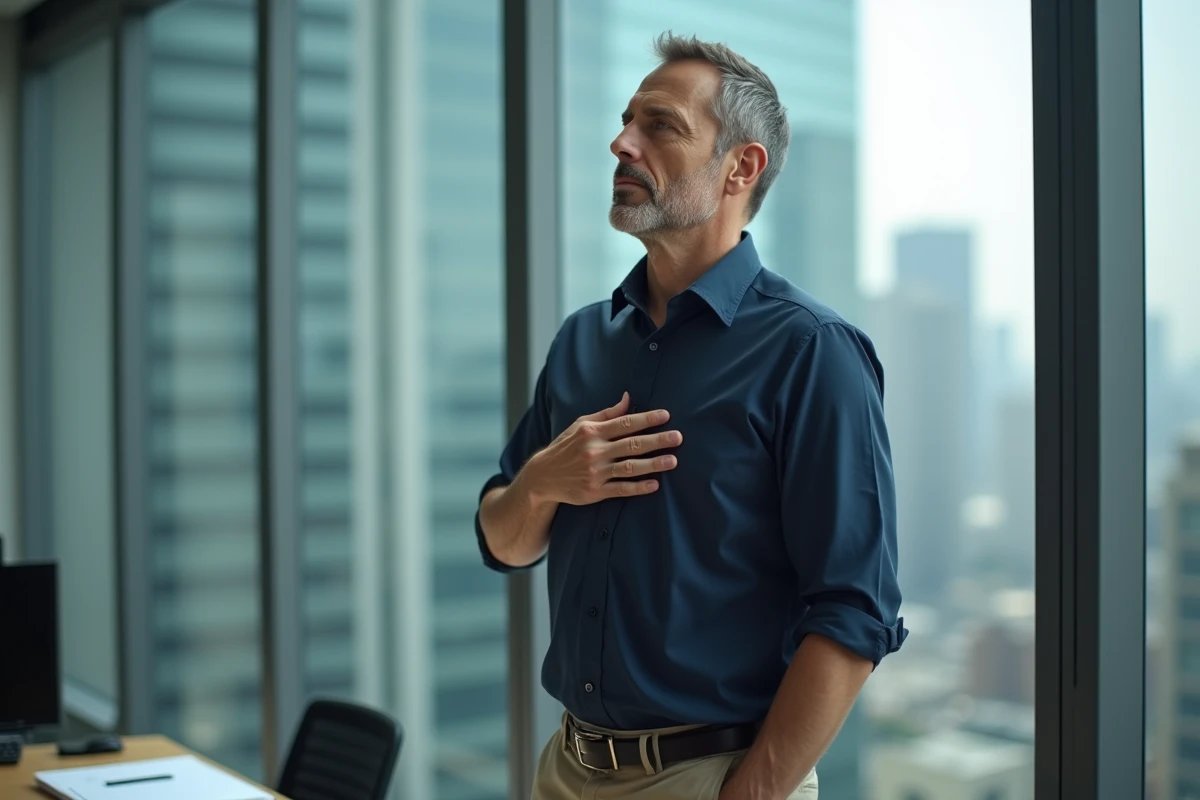 Homme pensif pr&egrave;s d