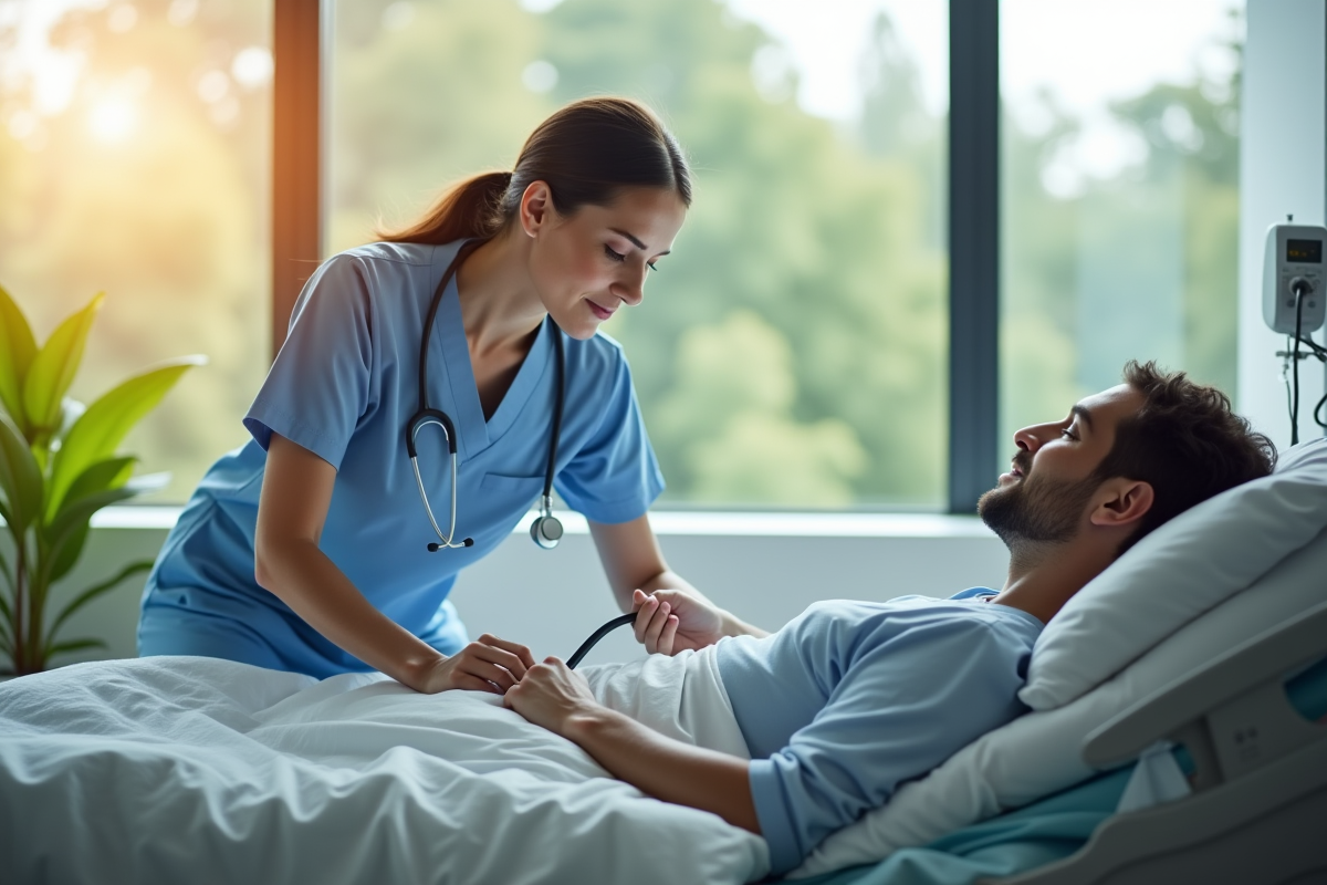 Infirmière vérifiant le pouls d