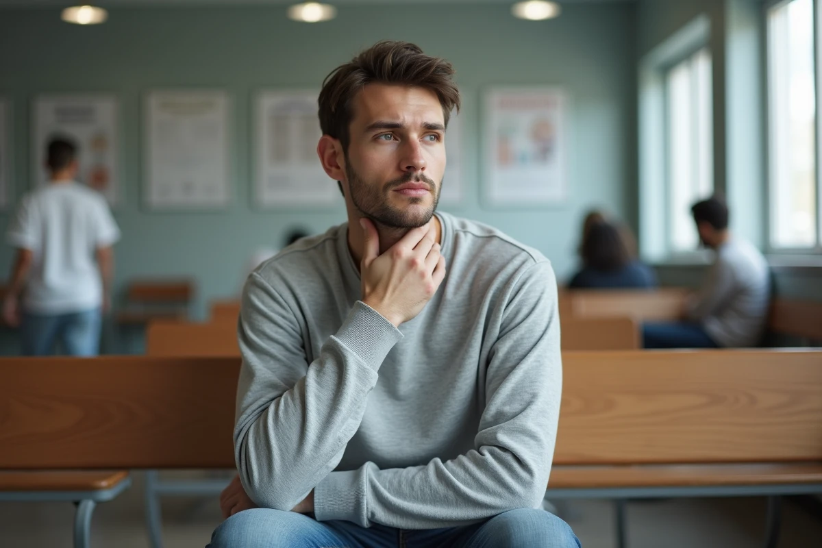 Jeune homme en salle d