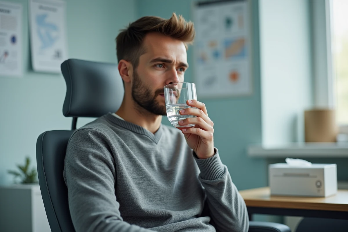 Jeune homme rassuré lors d