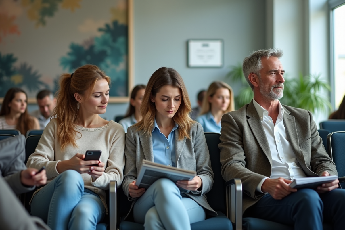 Patients divers en salle d