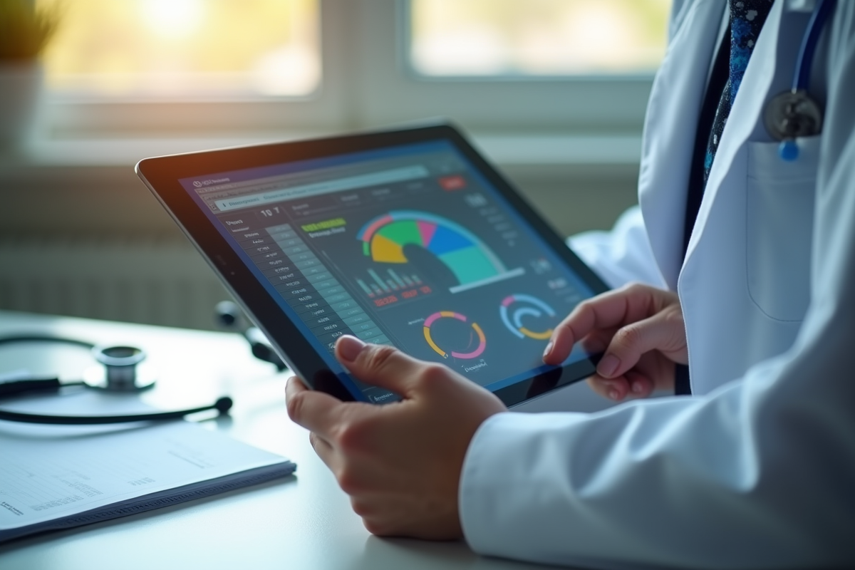 Tablette avec interface de decision support dans la main d